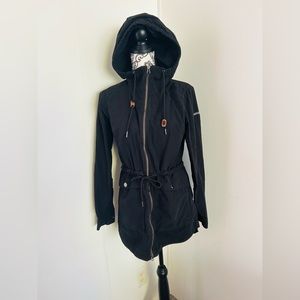 Columbia Women's West Bluff Black Anorak Utility Hooded Full Zip Jacket